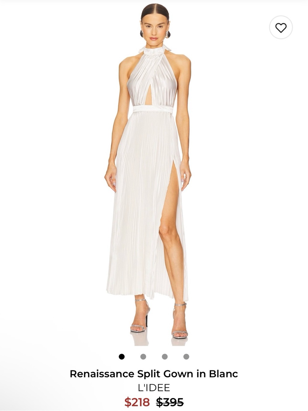 L'IDEE Renaissance Split Maxi Dress in White